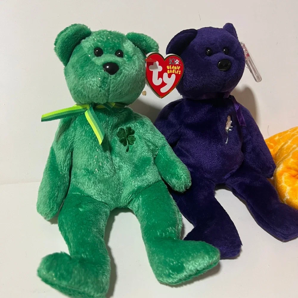 Ty Beanie Babies Lot Dublin Bear Princess‎ Diana Bear Twigs Giraffe Set of 3 90s